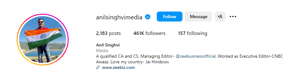 Anil Singhvi Instagram